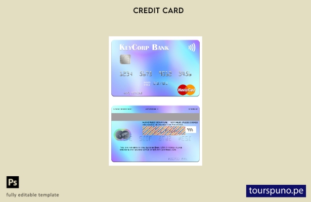 lista para imprimir plantilla de mastercard de USA KeyCorp Bank